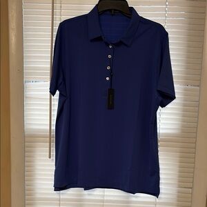 Navy Blue Polo Shirt Soft Fabric Casual Style